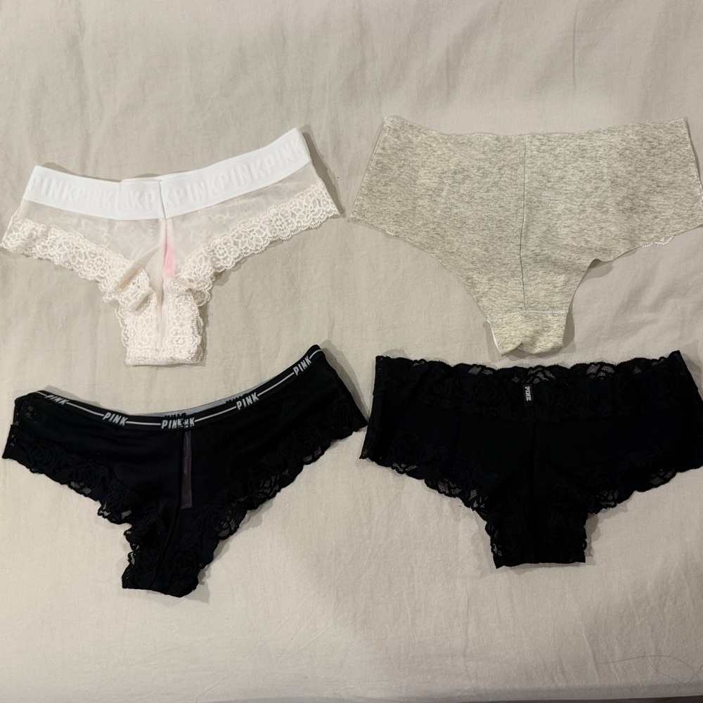 PINK Victoria's Secret Panties Set - White, Cream, Black